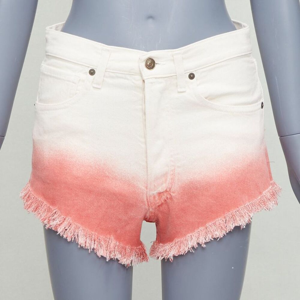 Alanui 2024 Ombre Dip Dye Denim Shorts